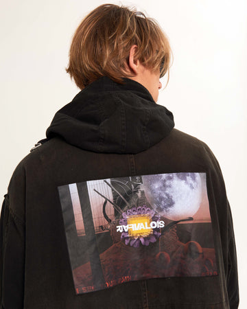 RAF VALOIS 23SS "PAIN" ruins print reflective LOGO coat